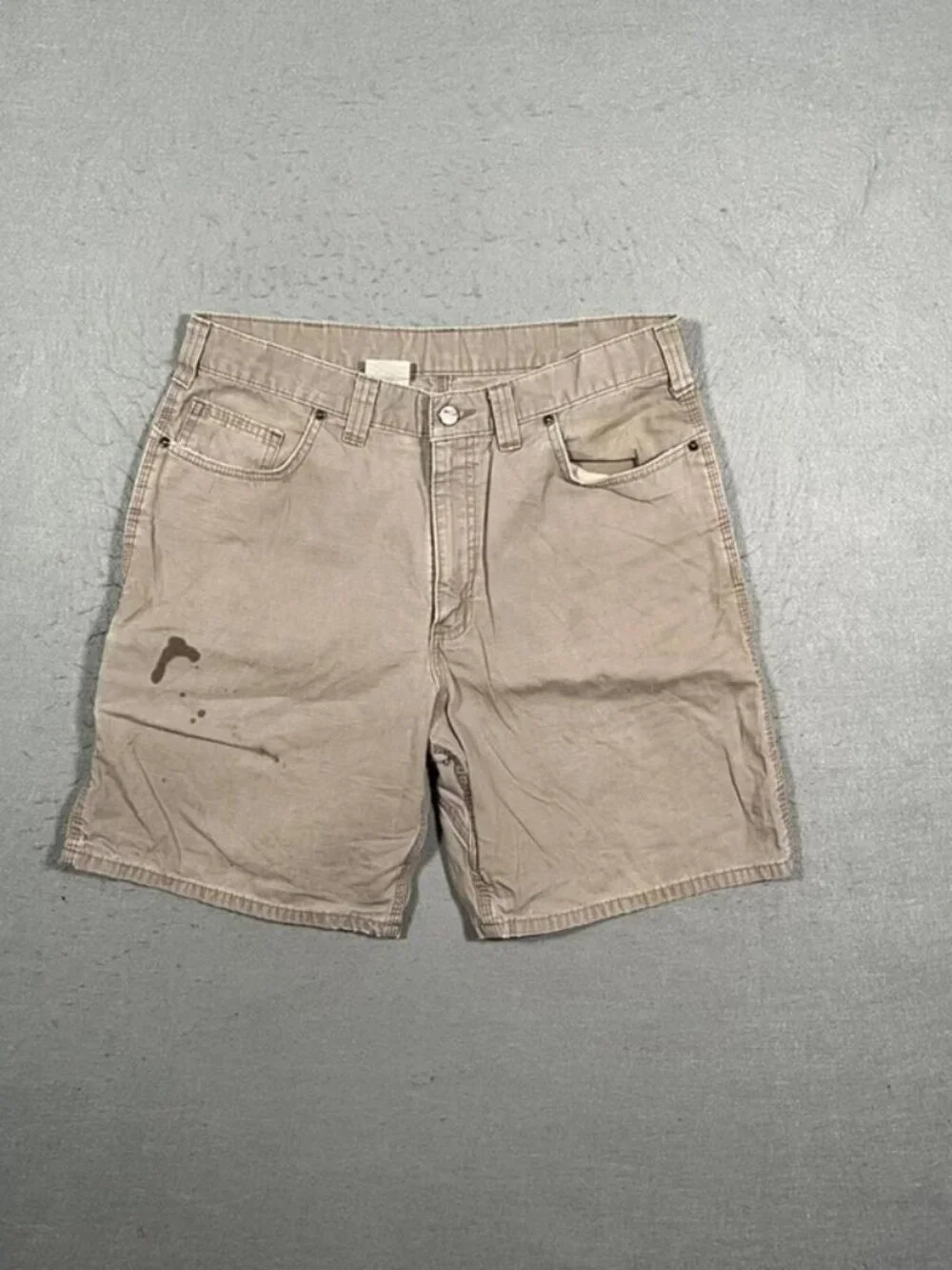 Carhartt Beige Distressed Shorts Workwear Casual W34 I8